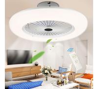Izrielar Ventilador de Techo con Iluminación y Mando a Distancia, 80W Velocidad del Viento Ajustable con 3 Temperaturas de Color, Luz de Ventilador con Temporizador, Para Dormitorio Sala de Estar