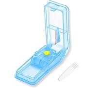 IZyufan Taglia Pillole, Morsa a V Dividi Pastiglie per Farmaci Piccole Compresse con Portapillole per Spaccare e Portare con te Farmaco Quotidiano (Blu)