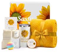 IZZUBIZ Sunflower Get Well Soon Cesti regalo per donne, pacchetto di cura per le donne, regali di recupero dopo l'intervento chirurgico, Feel Better Set Thinking Of You - Sending You Hug Sunshine Box