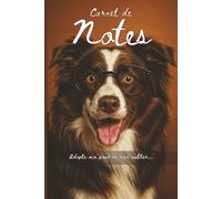 J’adopte un carnet ® Carnet ligné A5 « Border Collie à lunettes » 120 pages, 60 feuilles, utilisable comme bullet journal, journal intime, carnet de notes - Durable et respectueux de l’écologie