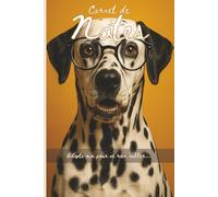 J’adopte un carnet ® Carnet ligné A5 « Dalmatien à lunettes » 120 pages, 60 feuilles, utilisable comme bullet journal, journal intime, carnet de notes - Durable et respectueux de l’écologie