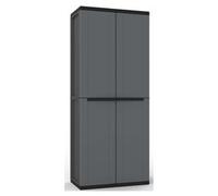 J BASE 268 Armadio plastica 2 Ante battenti Grigio sky e Nero (70cm) Mobile KIT