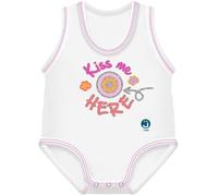 J Bimbi Body 0-36 mesi a taglia unica in cotone biologico smanicato a canottiera - Kiss Me Here