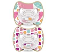 J Bimbi Ciuccio Ortodontico Succhietto Neonato Bambino in Silicone Medicale 0-16 M+ Set da 2 Glee Dots (00-2 M)