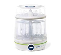 J BIMBI Comby 4 in 1 Sterilizzatore Elettrico a Vapore e per Microonde per Biberon Neonati, Universale fino a 6 Biberon con Accessori