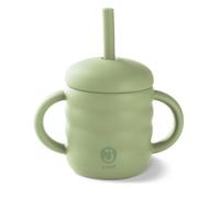 J Bimbi My Home Cup Tazza in Silicone con Cannuccia Manici e Tappo Capacità 160ml Colore Pistacchio, 1 Pezzo