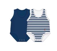 J BIMBI Pack 2 Pezzi Body Neonato Estivo 0-36 Mesi (Blu Navy)