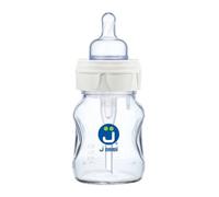 J Bimbi Super Glass - Biberon in Vetro Termoresistente 0m+, 160ml