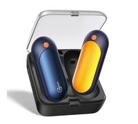 J-BRAUV Scaldamani Elettrico Ricaricabile 2 Pezzi, Scalda Mani Ricaricabili con Custodia di Ricarica 10000mAh, 5 Livelli Doppio Lato Scaldamani USB C fino a 24H di Riscaldamento, Uomini e Donne