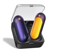 J-BRAUV Scaldamani Elettrico Ricaricabile 2 Pezzi, Scalda Mani Ricaricabili con Custodia di Ricarica 10000mAh, 5 Livelli Doppio Lato Scaldamani USB C fino a 24H di Riscaldamento, Uomini e Donne