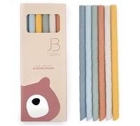 J. Børn, 6 pezzi Cannucce in silicone e spazzola per la pulizia, Cannucce Riutilizzabili in Silicone 22cm, Cannucce diritte senza riutilizzo BPA con silicone alimentare al 100% (Blu)