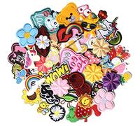J.CARP 60Pcs Random Assorted Iron on Patches, Cute Sewing Applique for Jackets, Hats, Backpacks, Jeans, DIY Accessories, Style 2
