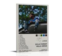 J Cole 2014 Forest Hills DriveWaterproof Poster dipinto su tela decorativo adatto per ufficio, camera da letto, soggiorno, poster con cornice, stile 30 x 45 cm