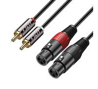 J&D 2 RCA a 2 XLR Cavo, PVC Sgusciato Unbalanced 2x XLR Femmina a 2x RCA Maschio HiFi Audio Stereo Adattatore Cavo di Interconnessione per Altoparlante Condensatore Microfono Mixer AMP, 4,5 Meter