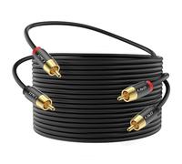J&D 2 RCA M/M Stereo Audio Cavo, Cavo Audio RCA da 20 FT con Connettore Placcato in Oro e Guscio in Rame 2RCA Maschio a 2RCA Maschio per Home Theater, HDTV, Amplificatori, Altoparlanti, 9 Meter