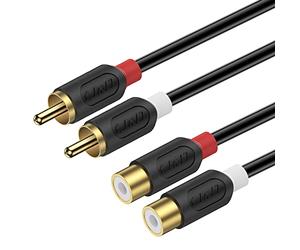 J&D 4,5 m Cinch Prolunga RCA Cinch Cavo, RCA Cable Oro-Placcato [Serie AudioWave] 2 Cinch Maschio a 2 Cinch Femmina Cavo di Prolunga Audio Stereo