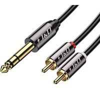 J&D 6,35 mm a 2RCA Cavo, Oro-Placcato Copper Shell Robusto 6,35mm (1/4 pollice) Maschio TRS a 2 RCA Maschio Adattatore Sdoppiatore Audio Stereo RCA Cavo, Adatto Per Altoparlanti, Mixer Audio, 1,8 M