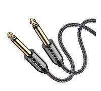 J&D 6.35mm Mono Audio Cavo, Oro-Placcato 6.35mm (1/4 pollice) TS Mono Audio Cavo con Zinco Mescolanza Guscio e Nylon Treccia per la Maggior Parte dei Telefoni, Teatro da Casa Dispositivi - 2.7m