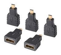 J&D Adattatore Micro HDMI a HDMI, Connettori Placcati in Oro, Femmina a Maschio, Convertitore Compatibile con Smartphone e Fotocamere, 5 Pack