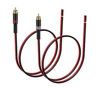 J&D Adattatore RCA a Cavo per Altoparlante, 2 Pezzi 20AWG 0.3 m, Connettore RCA Maschio a Cavo Nudo per Riparare Cavi Altoparlante, Compatibile con Amplificatori, Ricevitori AV