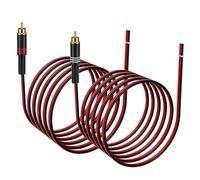 J&D Adattatore RCA a Cavo per Altoparlante, 2 Pezzi 20AWG 3 m, Connettore RCA Maschio a Cavo Nudo per Riparare Cavi Altoparlante, Compatibile con Amplificatori, Ricevitori AV