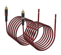 J&D Adattatore RCA a Cavo per Altoparlante, 2 Pezzi 20AWG 4.5 m, Connettore RCA Maschio a Cavo Nudo per Riparare Cavi Altoparlante, Compatibile con Amplificatori, Ricevitori AV