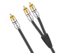 J&D Adattatore Y RCA (4,5 Metri), Cavo Audio Stereo Digitale da 1 Maschio a 2 Maschio, Cavo Subwoofer per Subwoofer, HDTV, Lettore DVD, Home Theater, Sistemi Hi-Fi, Altoparlanti