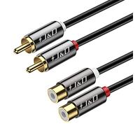 J&D Cavo 2RCA Prolunga, Audio Stereo Resistente Con 2 Connettori RCA Maschio e 2 Connettori RCA Femmina in Rame Placcati Oro, 7.5 Meter