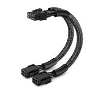 J&D Cavo Adattatore di Alimentazione Pcie, Doppio 6 Pin Femmina a 8 Pin Maschio, Rivestimento Intrecciato, 9 Pollici, Connettore Gpu per Alimentazione Scheda Grafica, Confezione da 1