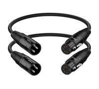 J&D Cavo Adattatore DMX XLR 3 Pin Maschio a 5 Pin Femmina, Cavo DMX512 per Illuminazione da Palco e Controllo Luci, 30 cm, Confezione da 2