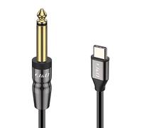 J&D Cavo Adattatore USB-C a 6,35 mm 1/4 Pollice TS Audio Mono Interconnect AUX, Compatibile con la Serie IPhone 15/16, Amplificatore, Mixer, 2 m