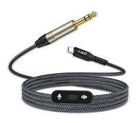 J&D Cavo Audio Stereo TRS USB C a 6,35 mm, Cavo 2 in 1 con Pulsante di Commutazione, Supporta Registrazione e Riproduzione, Compatibile con iPhone 15/16, MacBook, iPad, Nero, 2 M