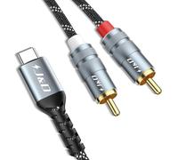 J&D Cavo Audio USB C a RCA, Maschio Type-C a 2 RCA Maschio Y Splitter Cavo Aux Stereo Auto Altoparlante Amplificatore, Compatibile con Pixel 10/9/8, iPhone 16/17 Series, Galaxy S25/24, 2 m