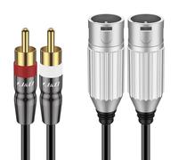 J&D Cavo da 2 RCA a 2 XLR, Cavo Audio Stereo Hi-Fi Sbilanciato, Adattatore 3 pin Femmina XLR a Doppio RCA Maschio Connettore per Altoparlanti, Microfoni a Condensatore, Mixer, Amplificatori, 2,7 M