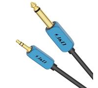 J&D Cavo da 6,35 mm TS a TRS da 3,5 mm, cavo AUX stereo con connettori placcati in oro resistente da 6,35 mm maschio a 3,5 mm maschio mono interconnessione stereo AUX per telefono, laptop, MP3, 1 m