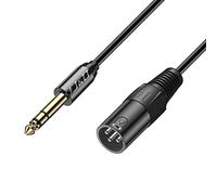 J&D Cavo da XLR a 6,3, TRS 6,35mm Maschio a Cavo di Interconnessione Bilanciato Maschio XLR, Adatto Per Microfoni, Mixer Audio, 1.8 Meter