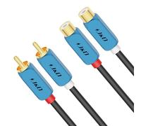 J&D Cavo di Estensione 2 RCA, Cavo di Estensione Audio Stereo da 2 RCA Maschio a Femmina con Guscio in Lega di Alluminio Resistente e Placcato Oro, 3 M