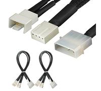J&D Cavo divisore di alimentazione Molex a ventola a 4 pin 2 Pack, per ventilatori di raffreddamento del case del computer PWM a 4 pin, 30 cm