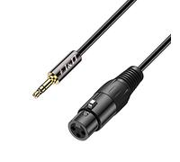 J&D Cavo Microfono XLR a 3,5 mm, Placcato Oro Robusto, Adattatore Bilanciato XLR Femmina a TRS Maschio 1/8 Pollice per Fotocamera DSLR, Camcorder, Scheda Audio Computer, 0,9 Metri