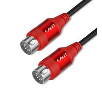 J&D Cavo MIDI 5 Pin DIN, Maschio a Maschio, Compatibile con Tastiera, Sintetizzatore, Multi Effetti Chitarra, Interfaccia Audio/Mixer/Amplificatore, Scheda Audio Esterna (Rossa, 4,5 m)