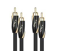 J&D Cavo RCA Audiophiles 24 AWG, 2 RCA Maschio-Maschio, Interconnessione Audio Stereo Placcato Oro, Subwoofer per Home Theater, HDTV, Amplificatori, Hi-Fi, Altoparlanti, 2,7 Metri