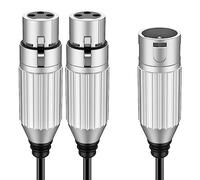 J&D Cavo Splitter a Y XLR, Adattatore Cavo Splitter a Y Microfono Bilanciato Doppio XLR Femmina a Maschio 3 Pin, 0,48 Metri