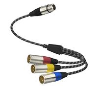 J&D Cavo Splitter XLR, 3 Pin XLR 3 Maschi a 1 Femmina Bilanciato Placcato Oro, Adattatore Cavo Microfono per Mixer, AMP, Limitatore, Altoparlante, 0,48 m