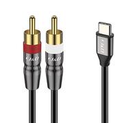 J&D Cavo USB C a 2 RCA, Cavo Sdoppiatore Y Audio Stereo USB Type-C a 2RCA Maschio compatibile con iPhone Serie 16/17, Google Pixel 10/9/8, MacBook Pro, Tablet, Laptop, 1 m