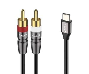 J&D Cavo USB C a 2 RCA, Cavo Sdoppiatore Y Audio Stereo USB Type-C a 2RCA Maschio compatibile con iPhone Serie 16/17, Google Pixel 10/9/8, MacBook Pro, Tablet, Laptop, 2 m