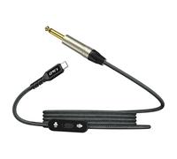 J&D Cavo USB C a 6,35 mm, Cavo Audio 2 in 1, Supporto per Registrazione e Riproduzione Audio, Cavo TS con Pulsante Interruttore, Compatibile con iPhone 15/15 Plus/15 Pro/15 Pro Max, Nero, 2 m