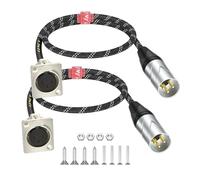 J&D Cavo XLR Tipo D, Cavo Audio da XLR Maschio a Femmina Intrecciato in Nylon, Connettore Passante Senza Saldatura per Stage Box, Patch Panel, Montaggio, Floor Box, Audio Pro, 2 Pezzi, 0,6 m