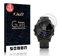 J&D Compatibile per Garmin Forerunner 945 Tri-bundle Pellicola Protettiva, 4-Pack [Vetro Temperato] [Piena Copertura] HD Chiaro Balistico Vetro Protezione Schermo per Garmin Forerunner 945 Tri-bundle