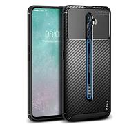 J&D Compatibile per Oppo Reno2 Z/Oppo Reno2 F Cover, [Fibra Carbonio Pattern] [Goccia Protezione] [Paraurti Leggero] Urto Resistente TPU Anti-Graffio Sottile Custodia - [Non per Oppo Reno2] - Nero
