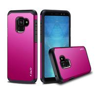 J&D Compatibile per Samsung Galaxy A8 2018 Cover, [Protezione Robusta] [Armatura Sottile] Ibrida Antiurta Protettiva Rigido Custodia per Galaxy A8 2018 - [Non per Galaxy A8 Plus 2018] - Rosa Fucsia
